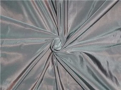 100% Pure Silk Taffeta Fabric Dusty Blue x Brown 60"  wide TAF279[3]