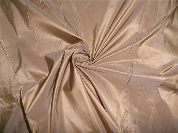 100% PURE SILK TAFFETA FABRIC LIGHT GOLD 54&quot; wide TAF186[7]