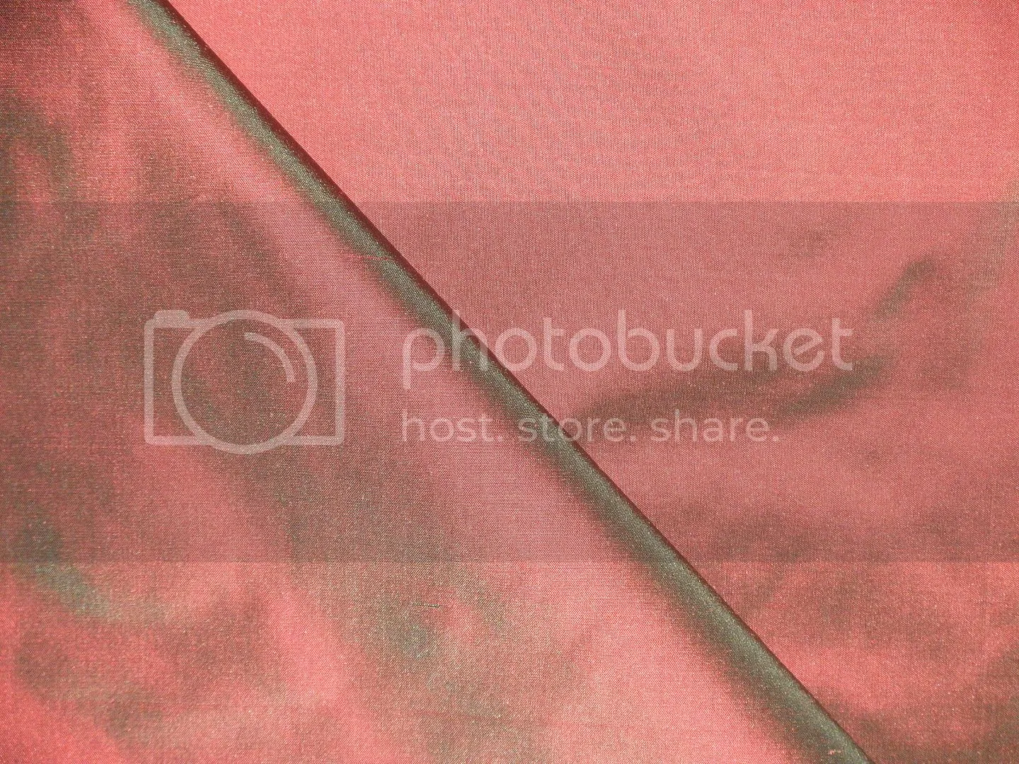 100% Pure SILK TAFFETA FABRIC ORANGE X KHAKHI continuous piece 54&quot;