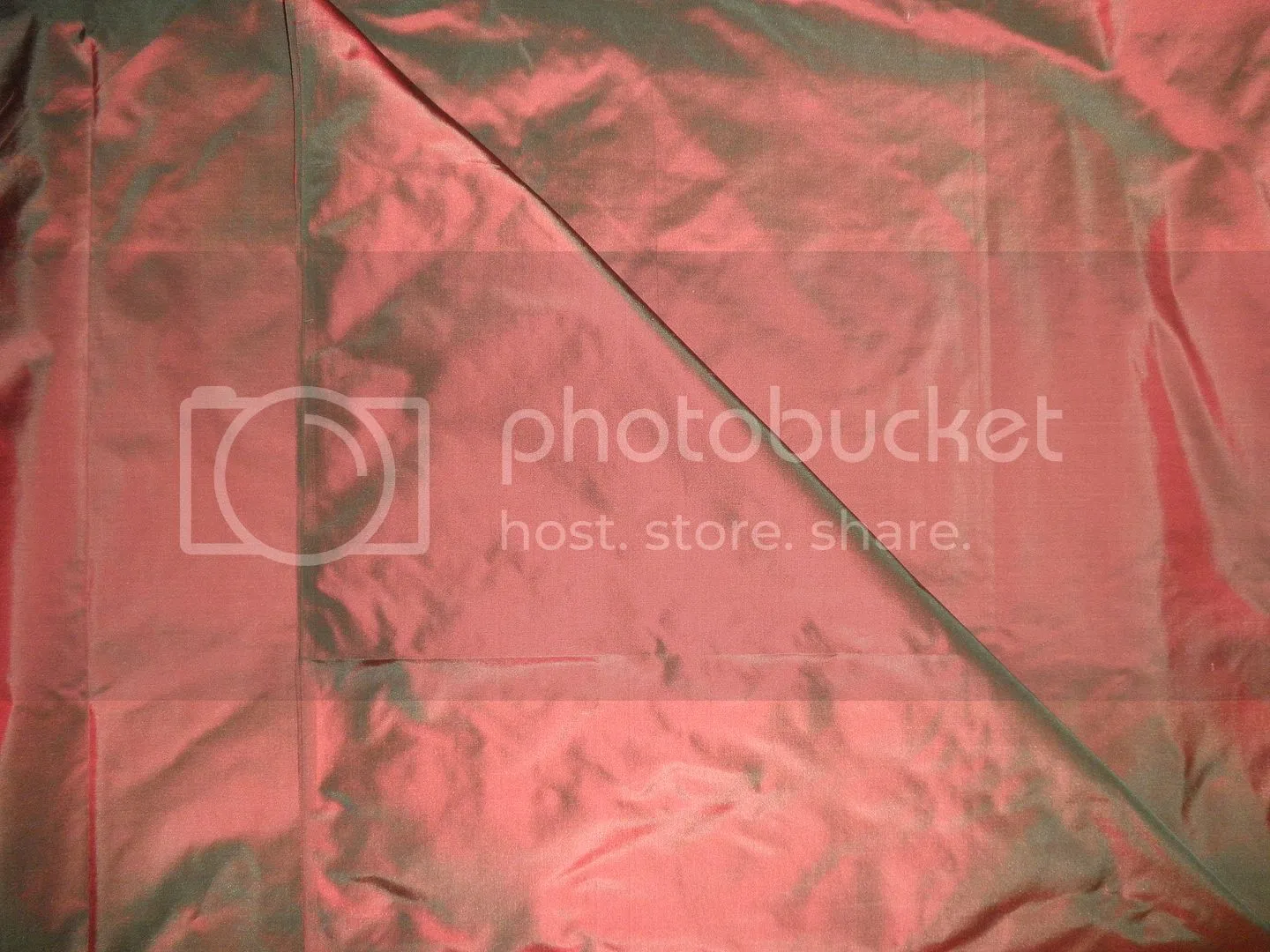 100% Pure SILK TAFFETA FABRIC ORANGE X KHAKHI continuous piece 54&quot;