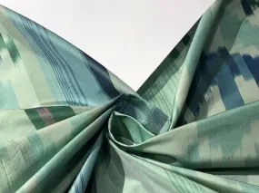 100% silk taffeta fabric CREAM ,TEAL BLUE AND MINT 54&quot; wide TAFNEWC15[1] SINGLE LENGTH OF 3.20 YARDS