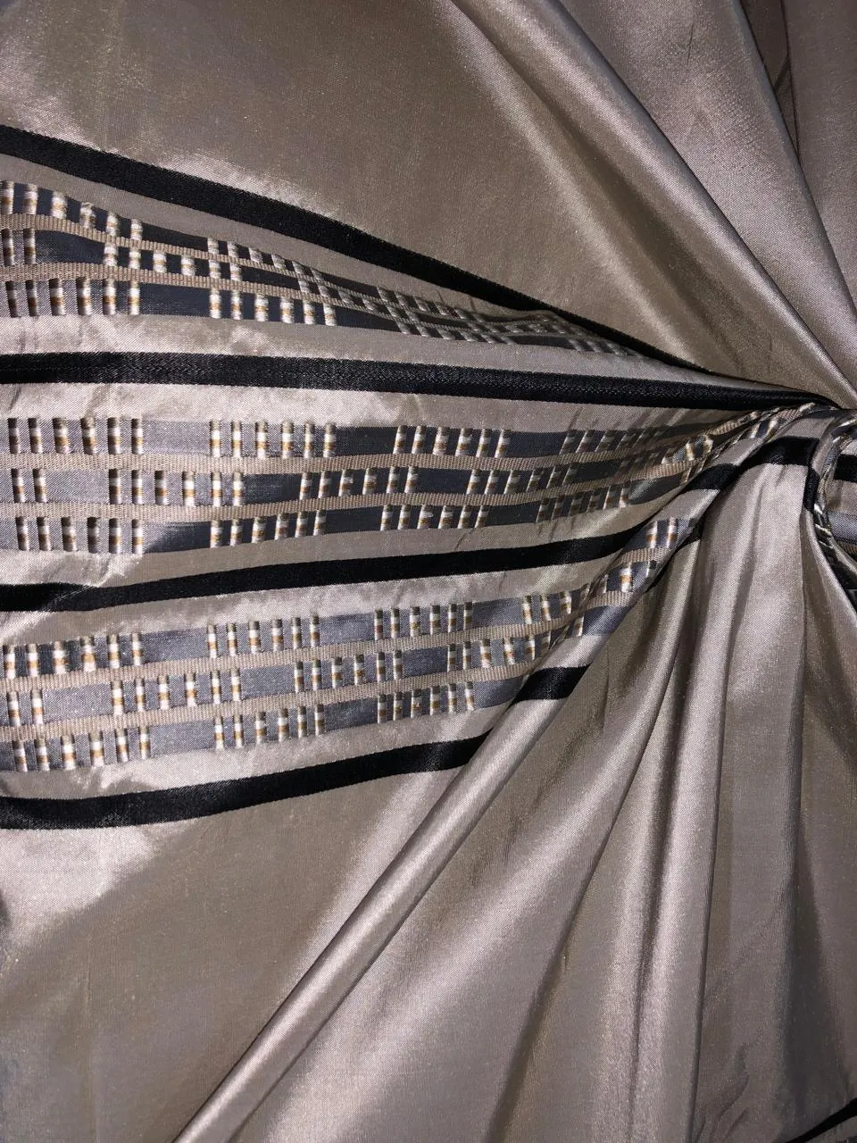 100% Silk Taffeta Jacquard Fabric  green grey, grey with jacquard stripe  54" wide TAFJACNEW14[1]