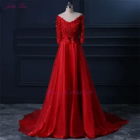 3D Flowers Floor Length Formal Dresses A Line Evening Formal Ball Gown Dress