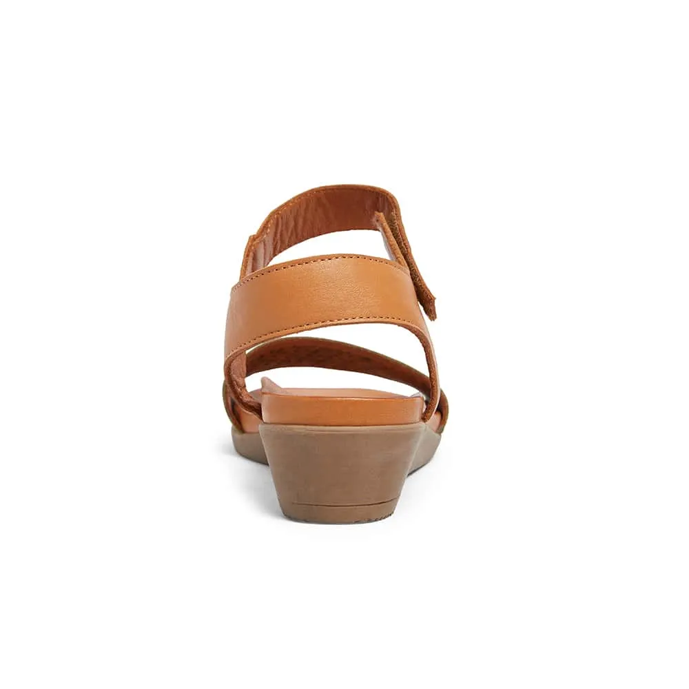 Accord Sandal in Khaki And Cognac Leather