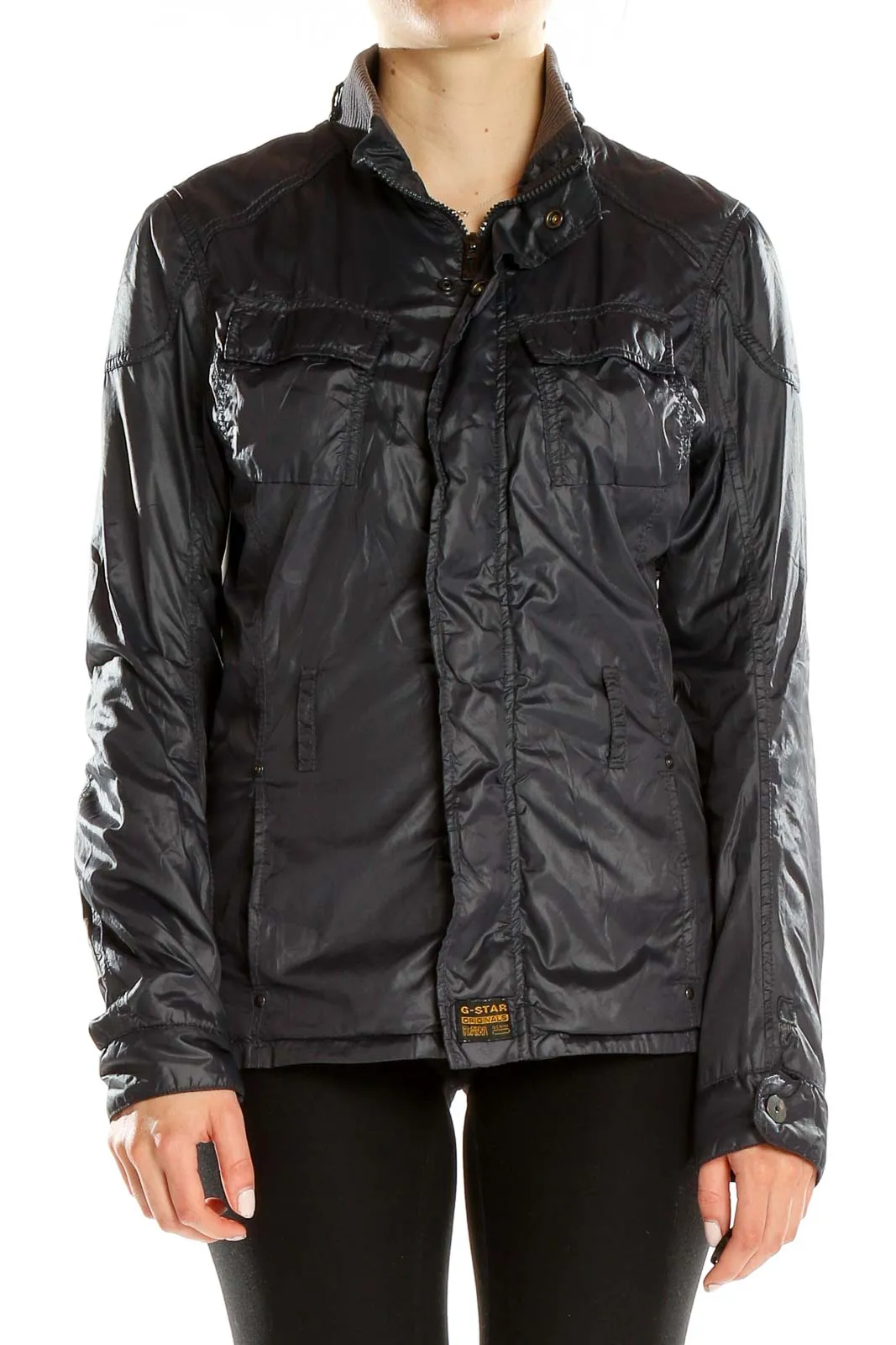 Black Lightweight Zip-Up Jacket