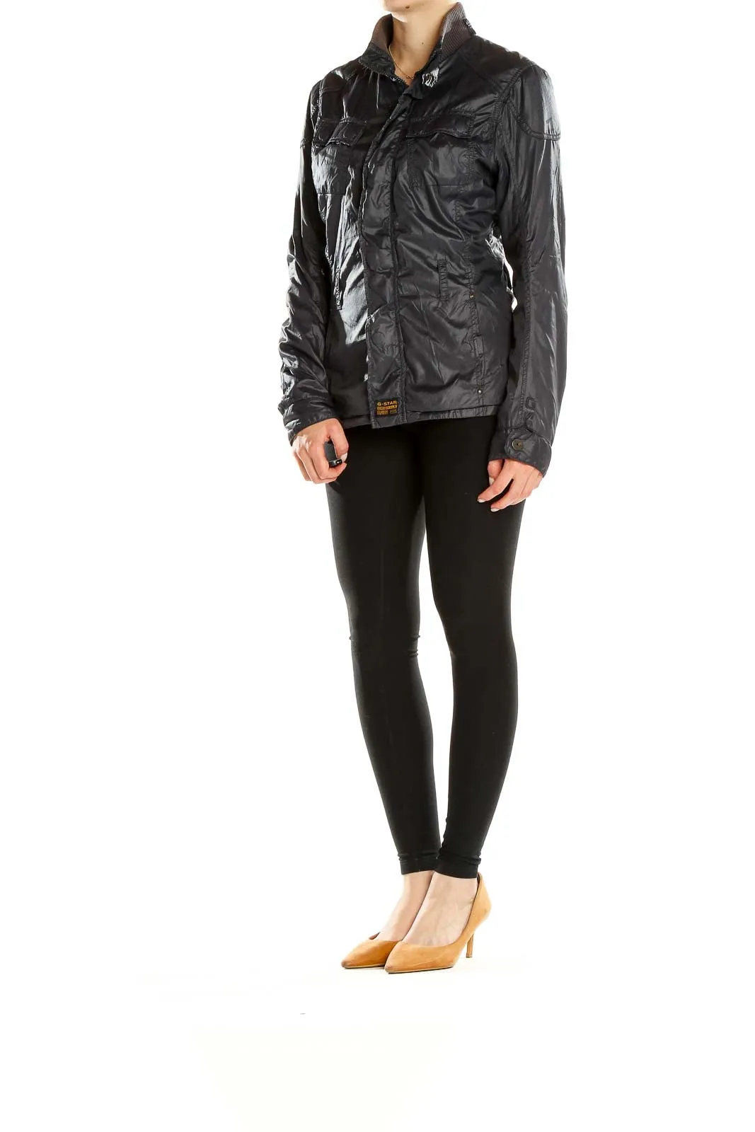 Black Lightweight Zip-Up Jacket