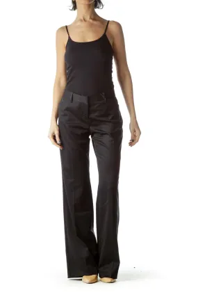 Black Wide-Leg Slacks