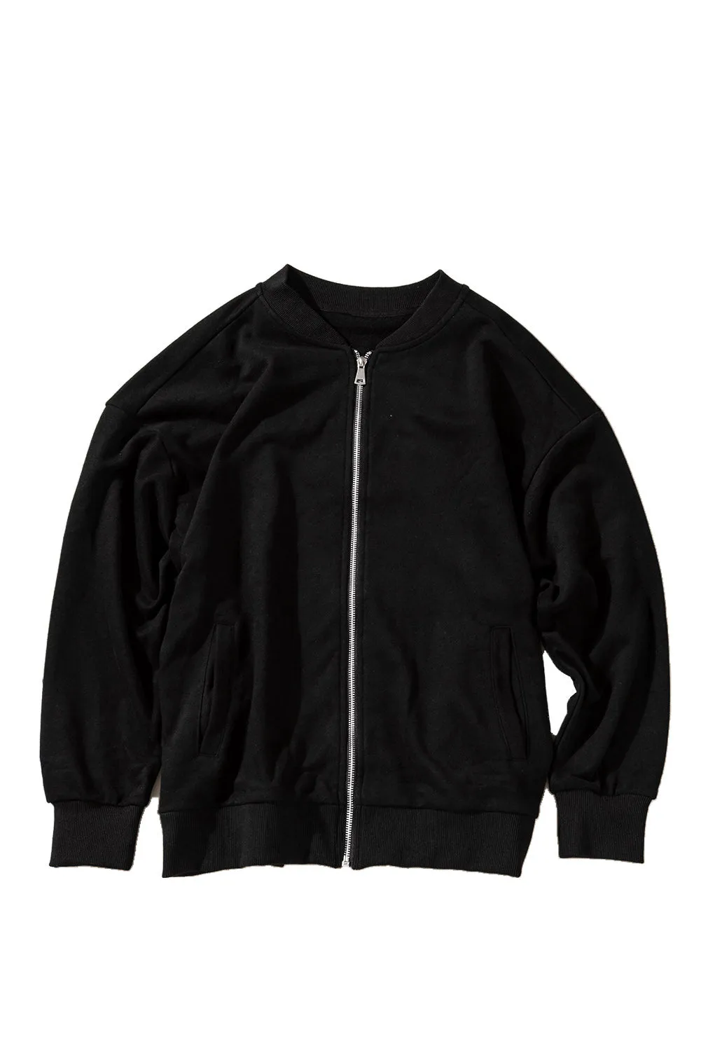 Black Zip-Up Jacket With Pocket