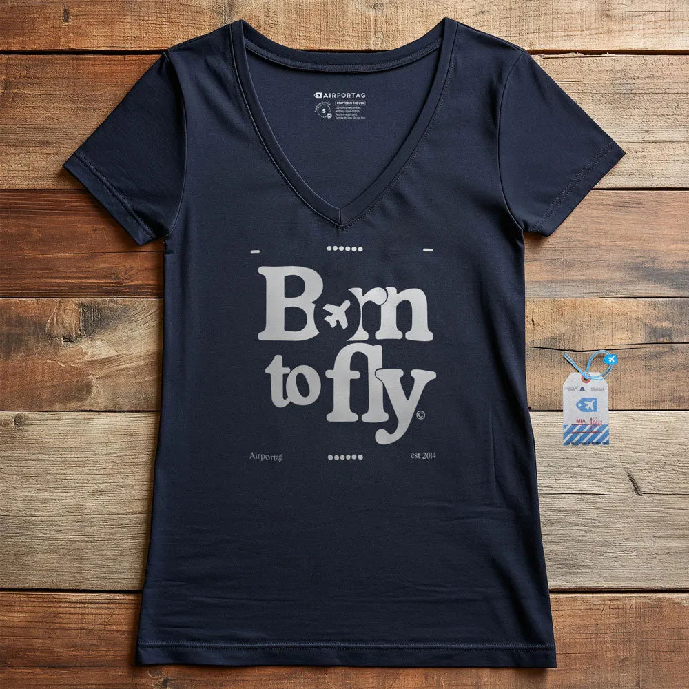 Born To Fly - Women's V-Neck T-Shirt