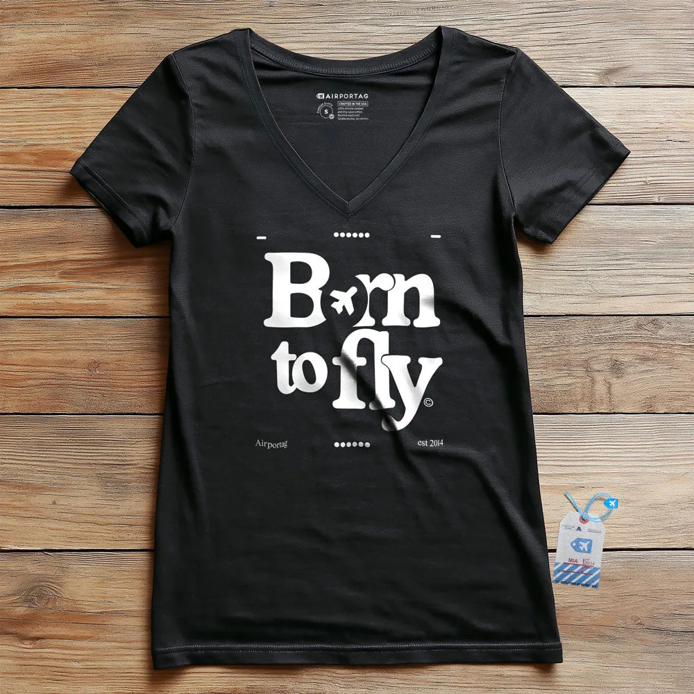 Born To Fly - Women's V-Neck T-Shirt