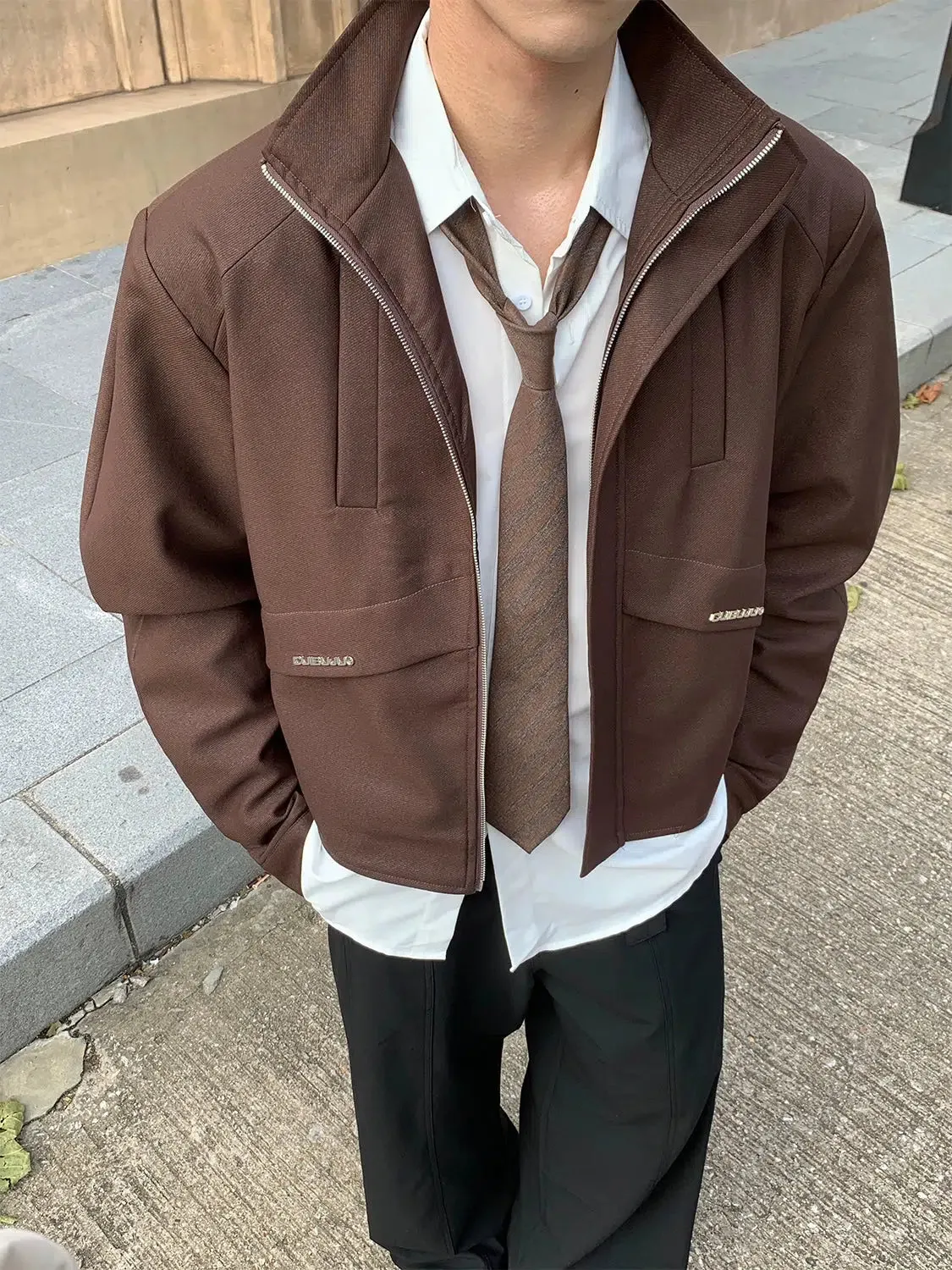 Brown Zip-Up Jacket