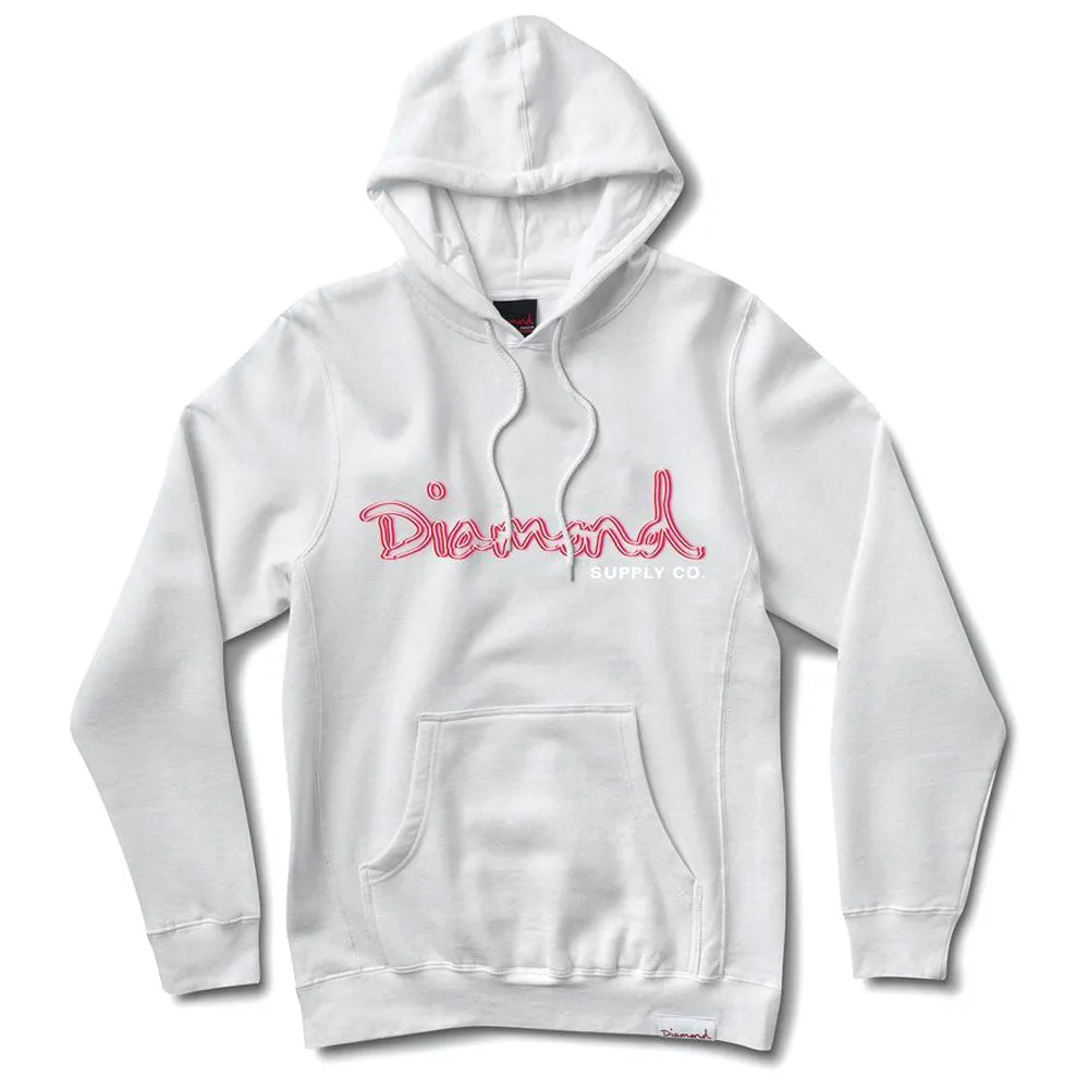 Diamond Supply Co Neon OG Script Hoodie White