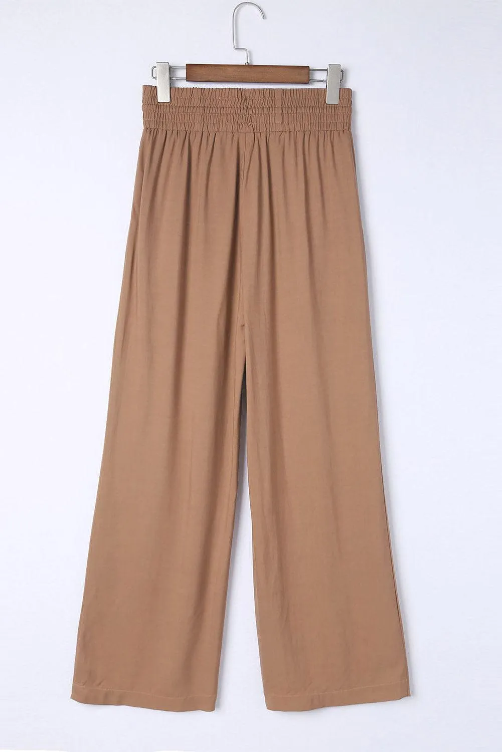 Drawstring Wide Leg  Pants with Elastic Waist for Work Casual for Women