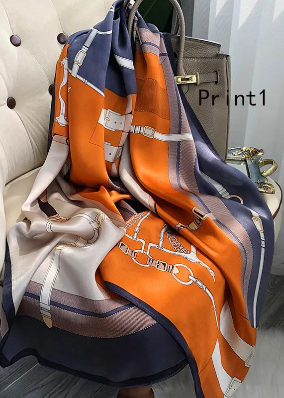 Elegant Print Spring And Autumn Silk Scarf ML2255