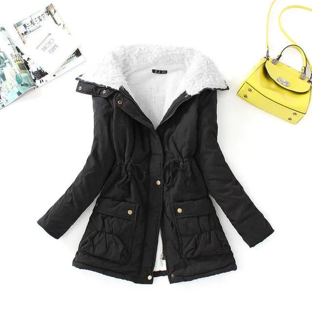 Fitaylor Winter Cotton Coat Women Slim Snow Outwear-long Wadded Jacket