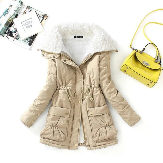 Fitaylor Winter Cotton Coat Women Slim Snow Outwear-long Wadded Jacket