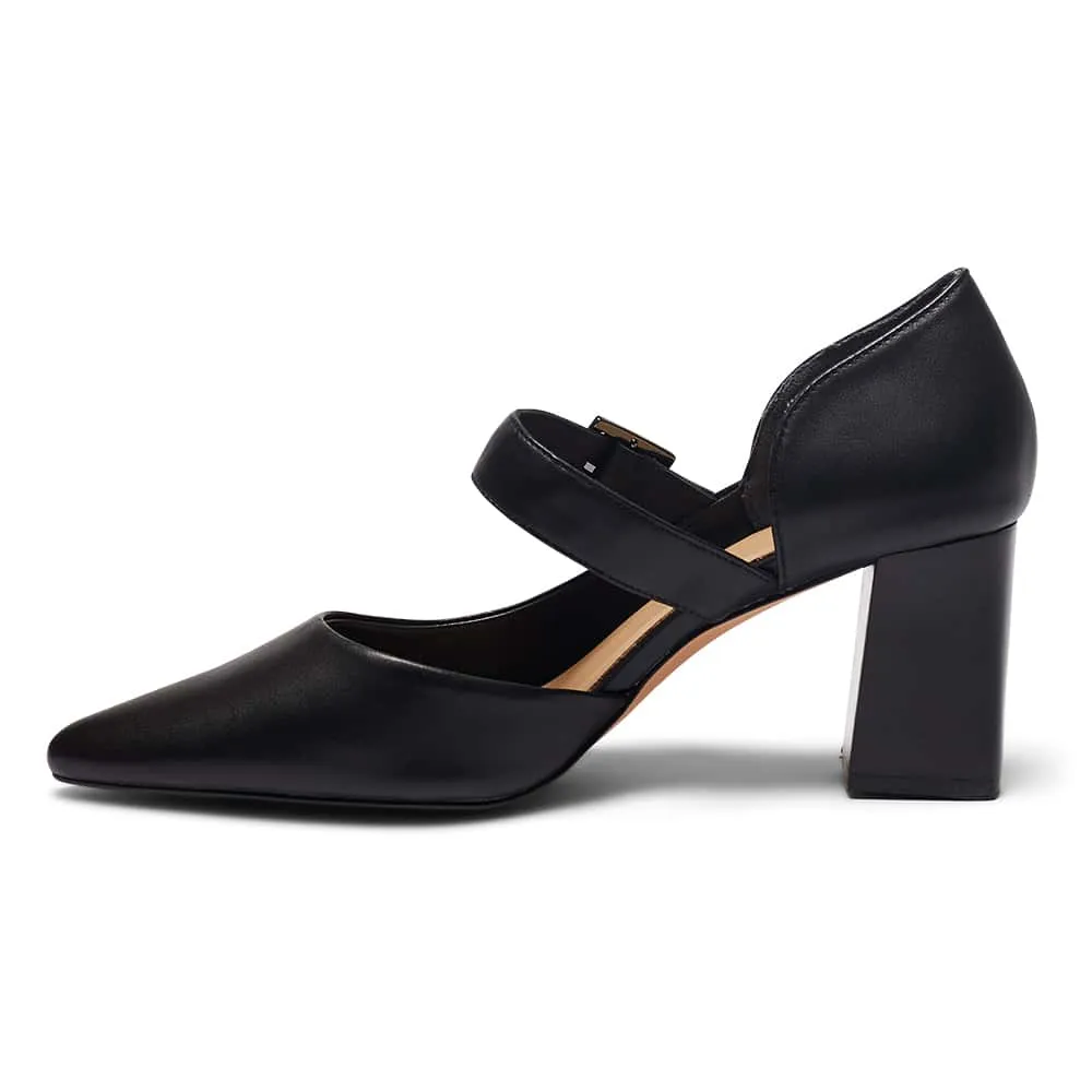 Giselle Heel in Black Leather