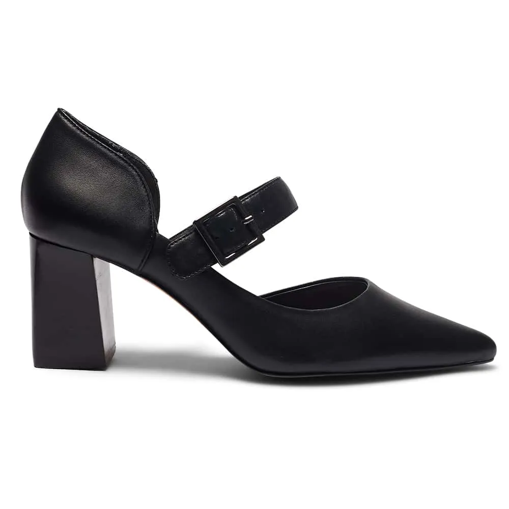 Giselle Heel in Black Leather