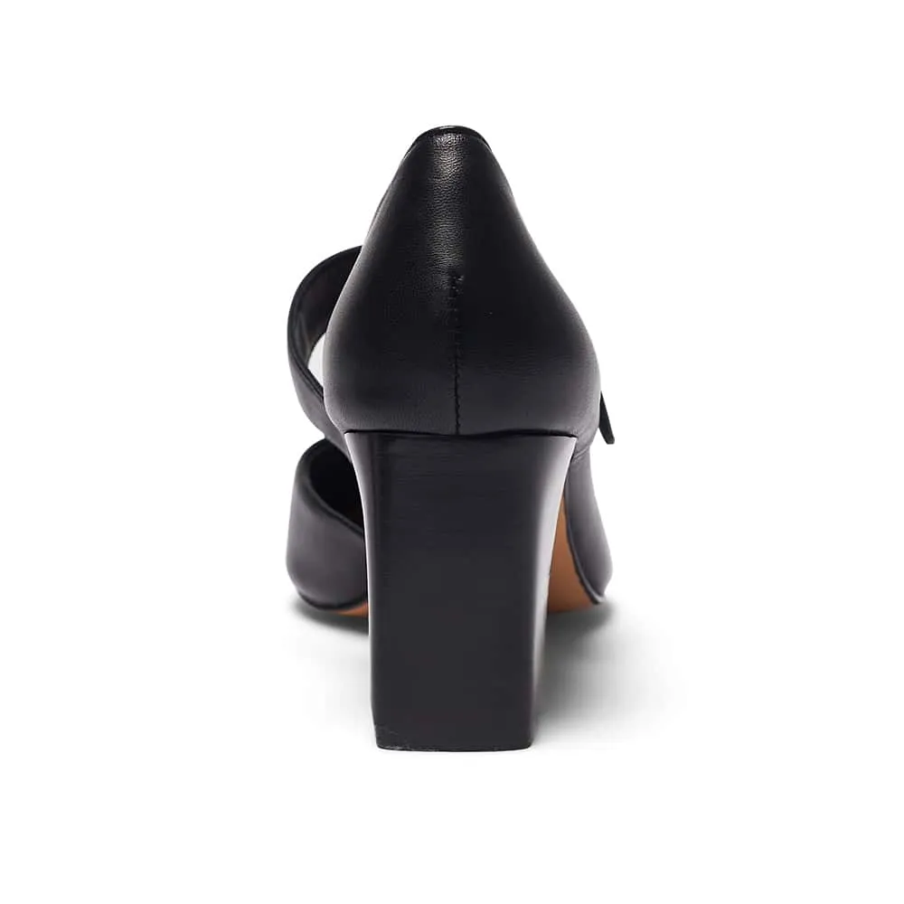 Giselle Heel in Black Leather