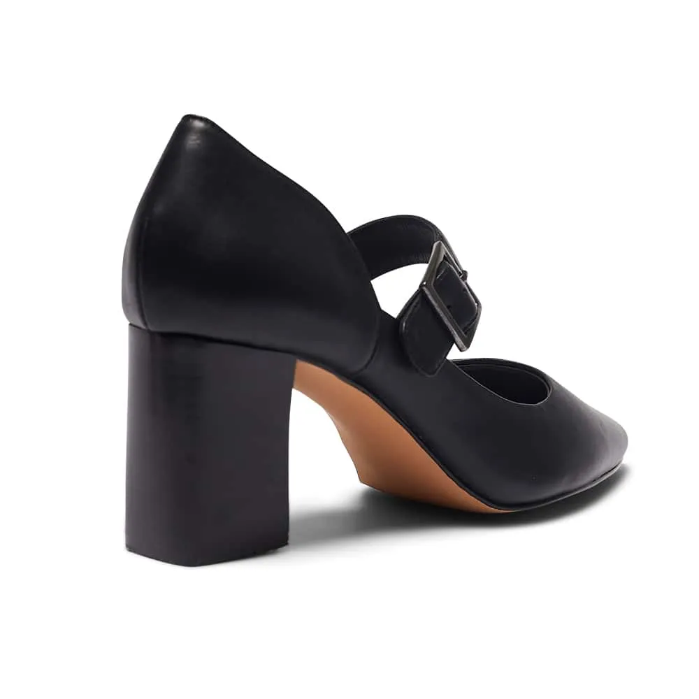 Giselle Heel in Black Leather