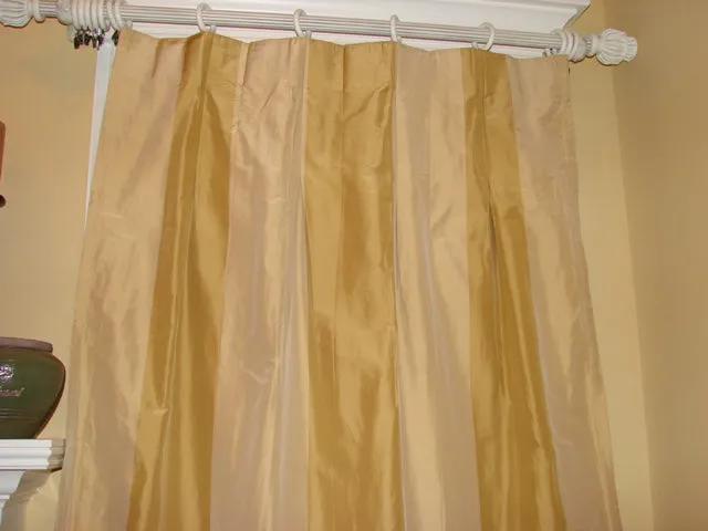 gold taffeta w/ gold stripe 8' wide