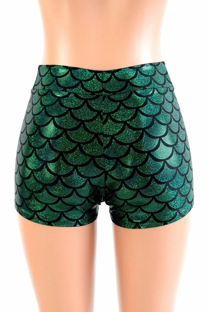 Green Midrise Mermaid Shorts