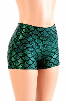 Green Midrise Mermaid Shorts