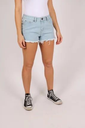 High Rise Denim Shorts In Light Stonewash