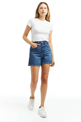 High Rise Mom Short With Side Slit