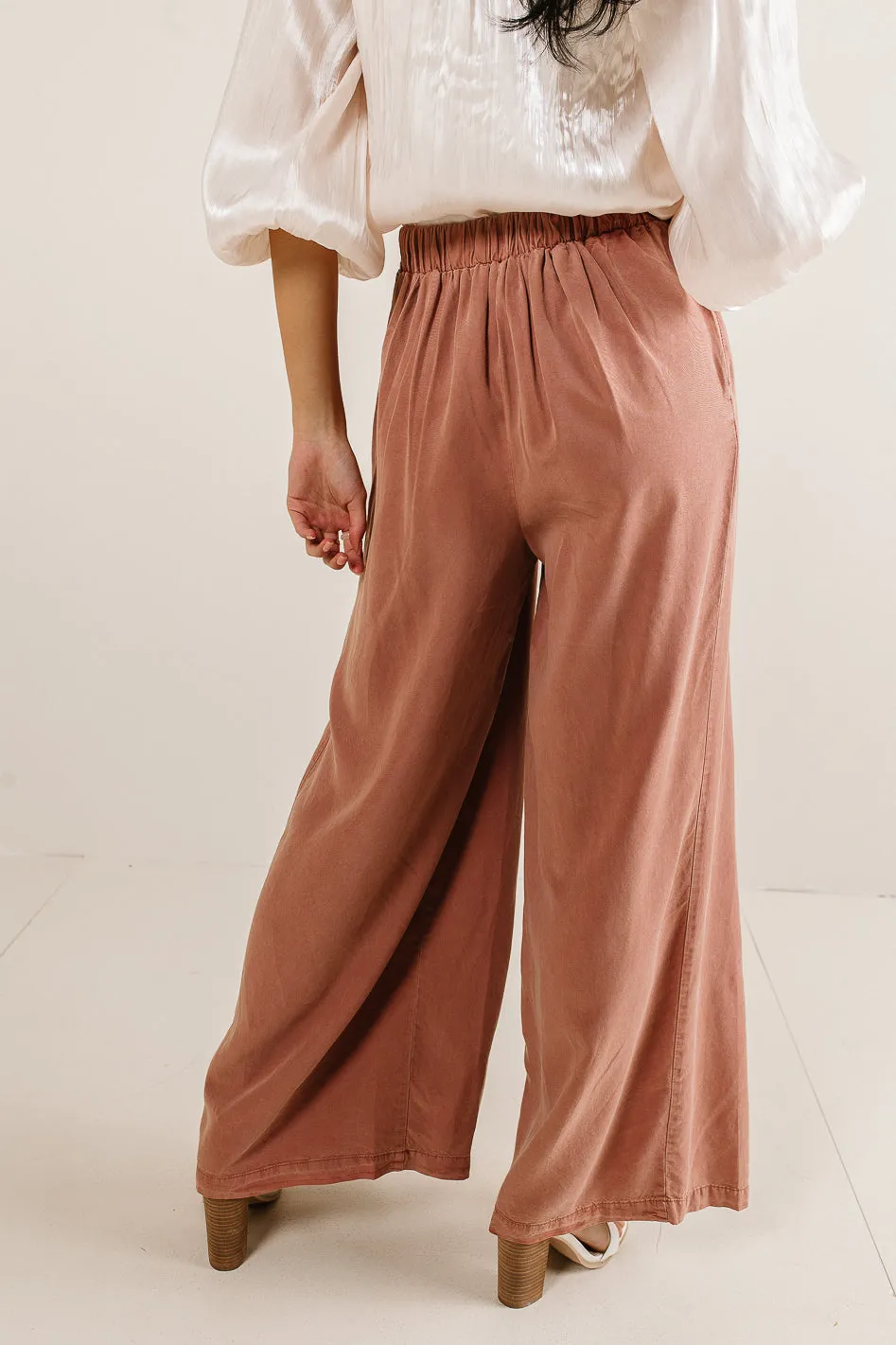 Katie Wide Leg Pants in Brick - FINAL SALE