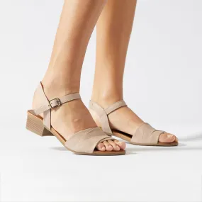 Maisy Heel in Taupe Leather