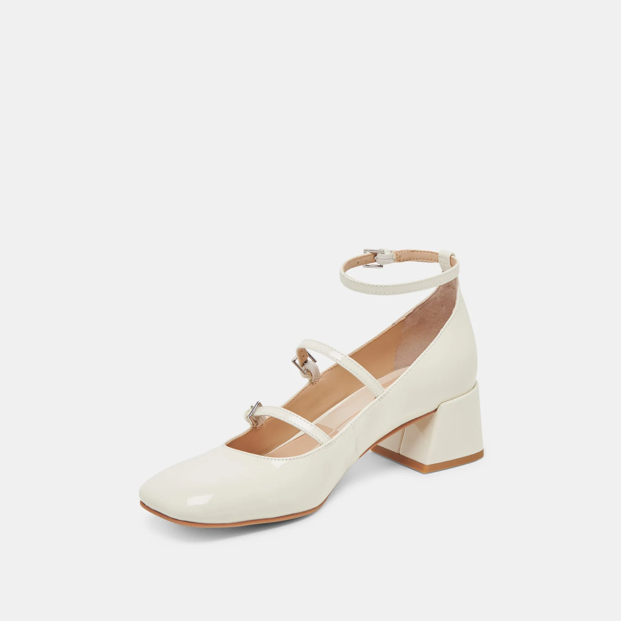 MEADOW HEELS WHITE PATENT LEATHER