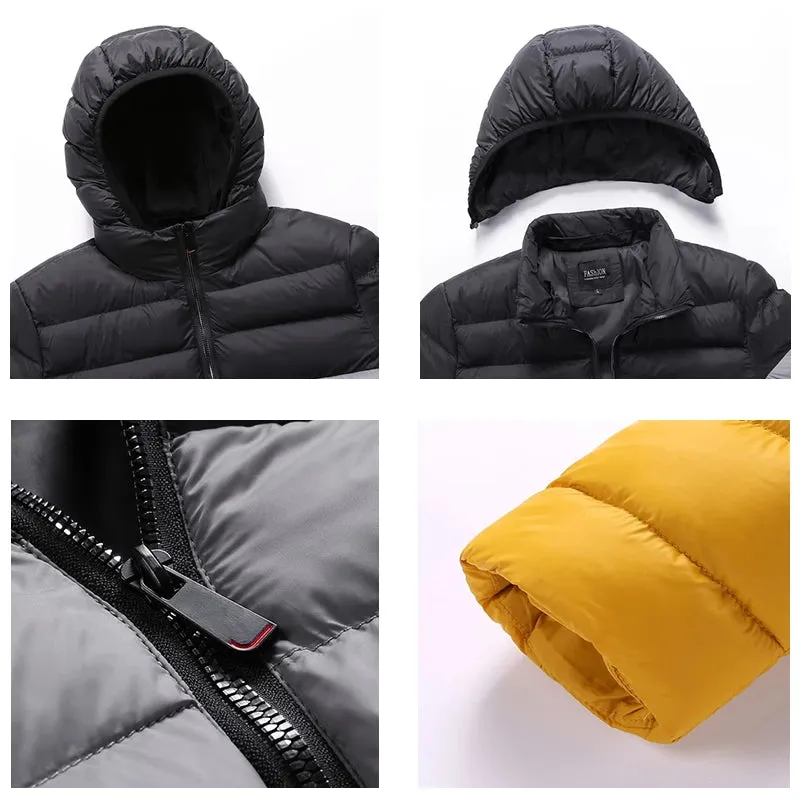 Men's Winter Casual Warm Slim Windproof Parkas Jacket