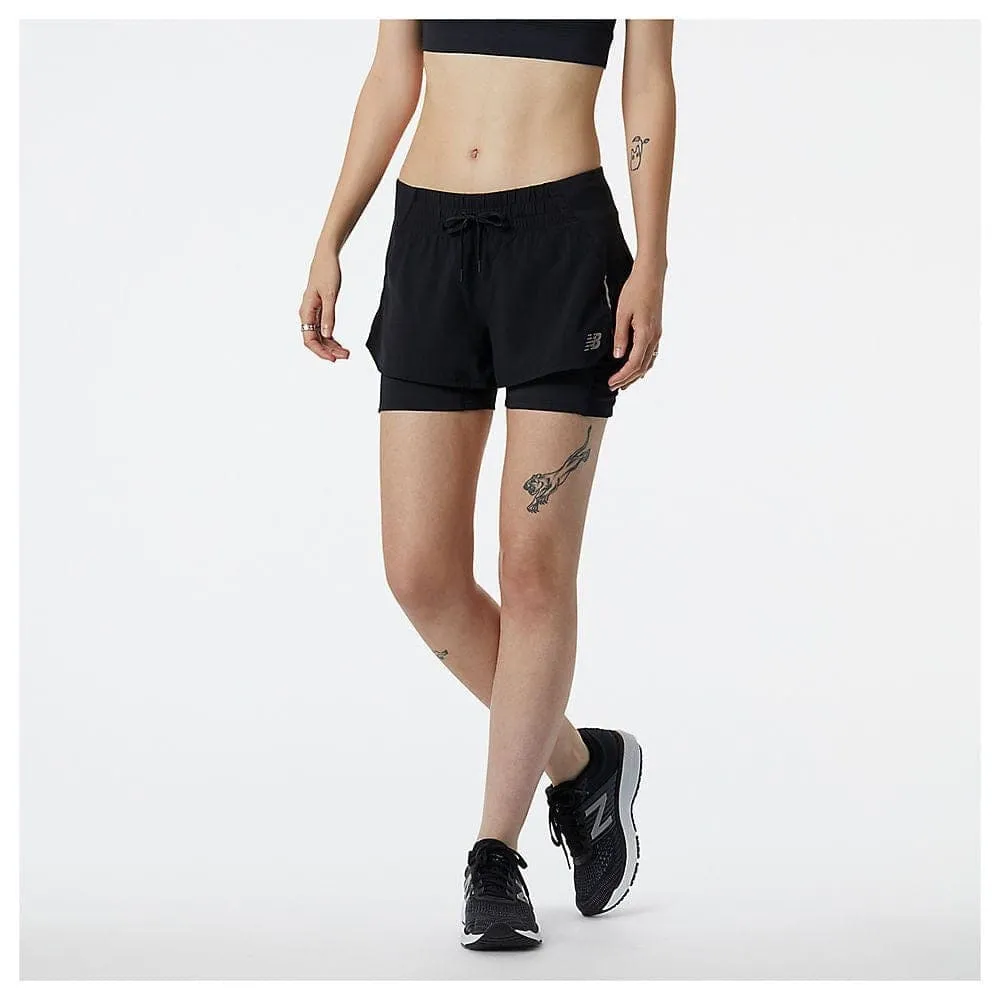 New Balance Impact Run 2in1 Short (Womens) Black