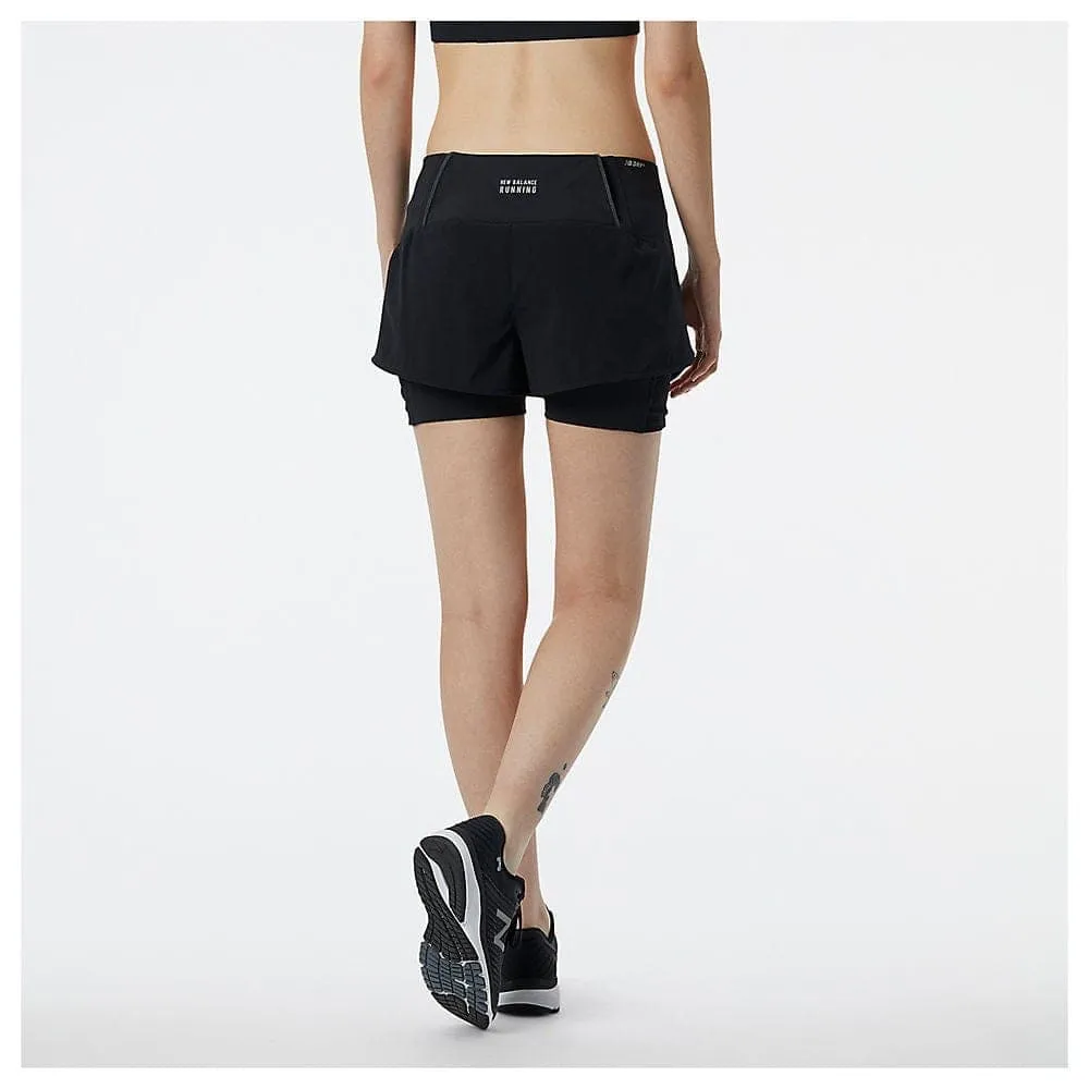 New Balance Impact Run 2in1 Short (Womens) Black