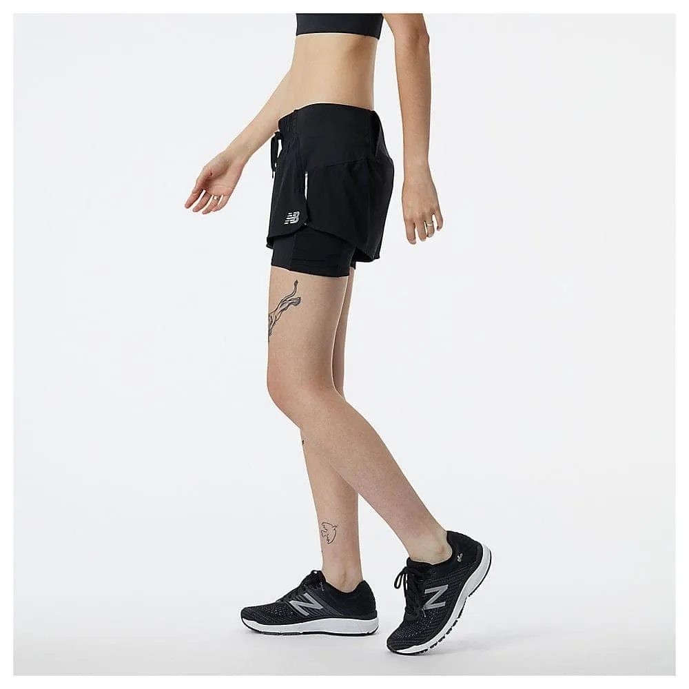 New Balance Impact Run 2in1 Short (Womens) Black