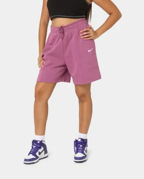 Nike Women's Nike Sportswear Essentials Fleece High-Rise Shorts Light Bordeaux