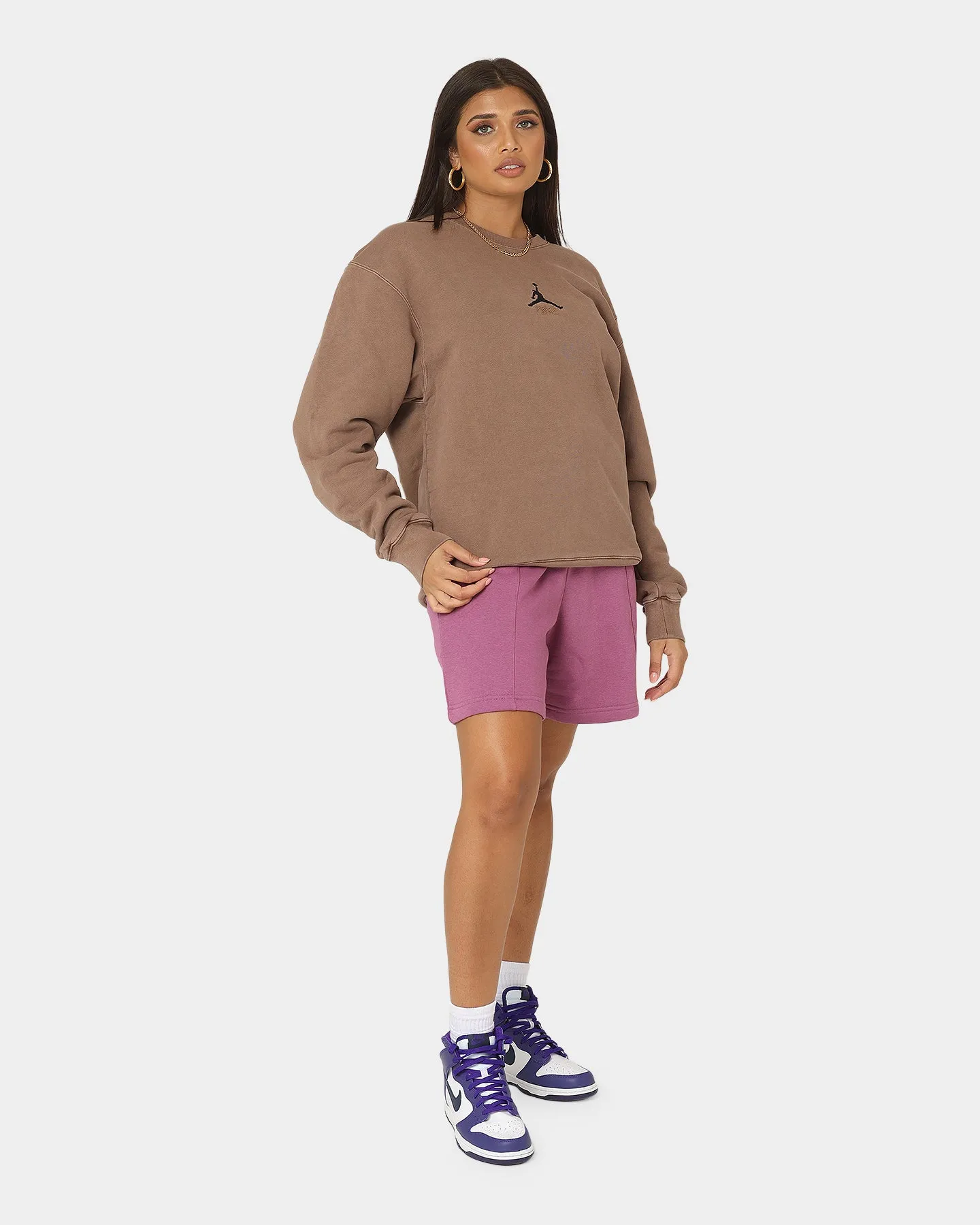 Nike Women's Nike Sportswear Essentials Fleece High-Rise Shorts Light Bordeaux