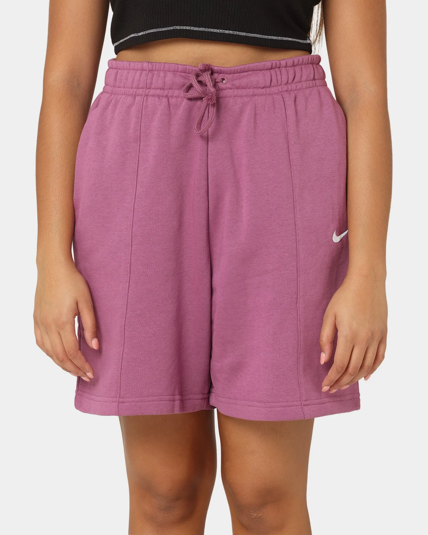 Nike Women's Nike Sportswear Essentials Fleece High-Rise Shorts Light Bordeaux