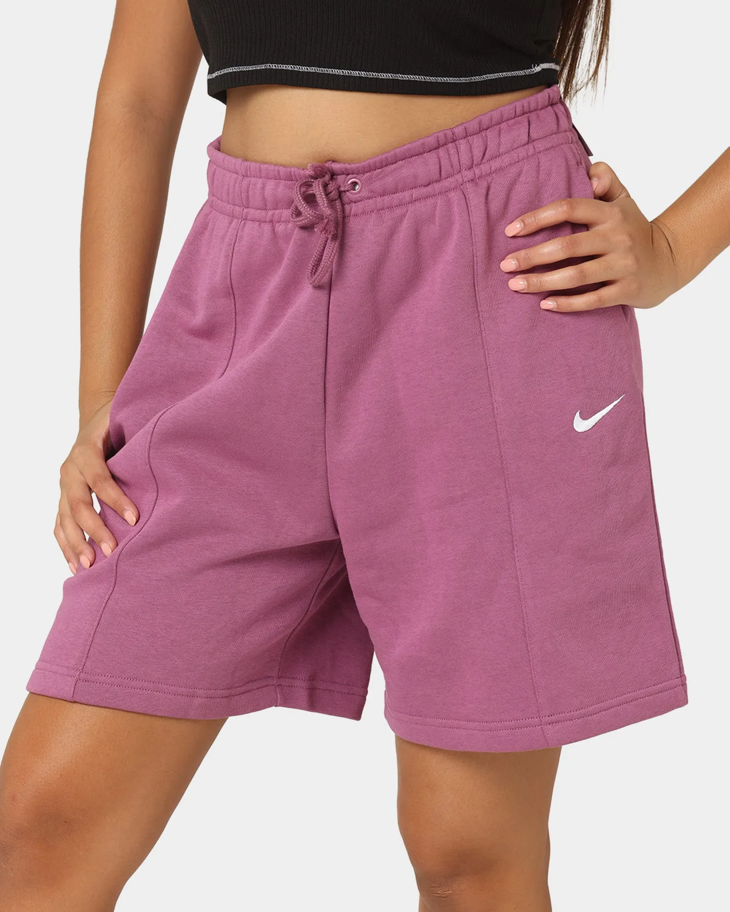 Nike Women's Nike Sportswear Essentials Fleece High-Rise Shorts Light Bordeaux