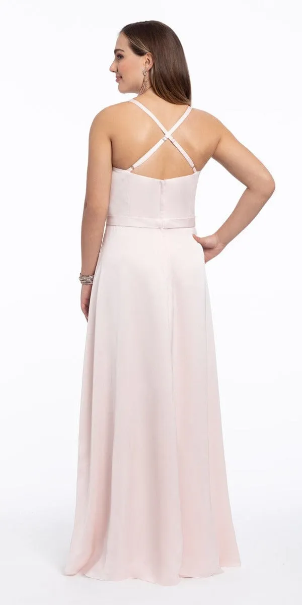 Plunge Crepe X-Back Dress - Plus