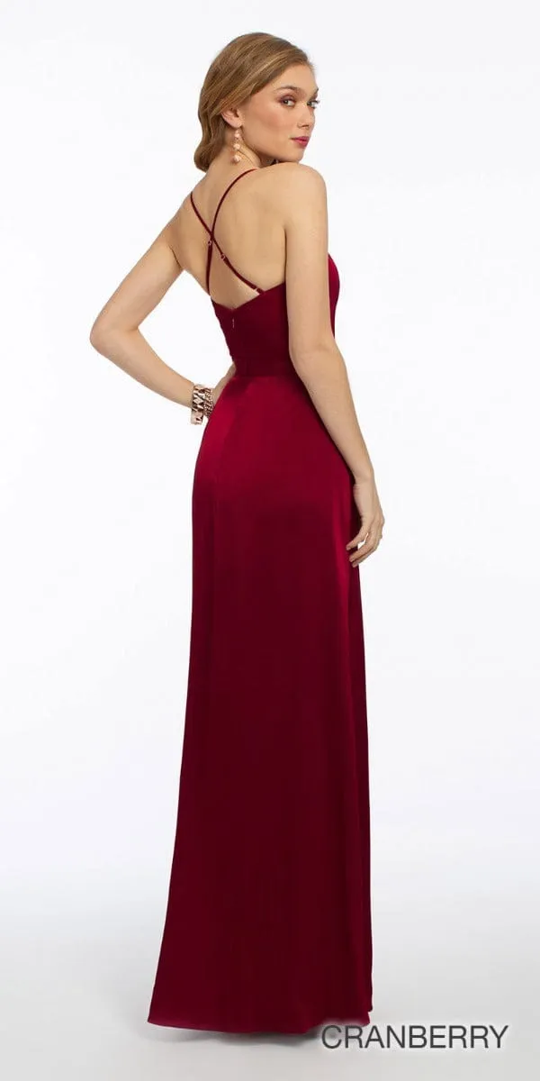 Plunge Crepe X-Back Dress - Plus