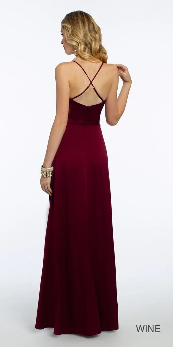 Plunge Crepe X-Back Dress - Plus