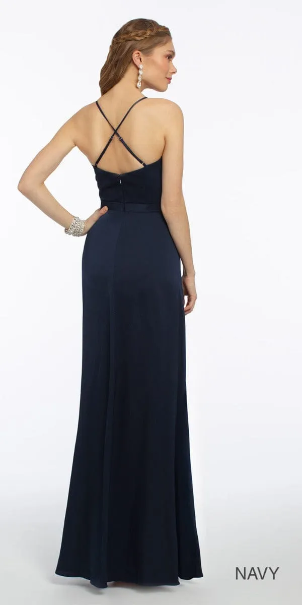 Plunge Crepe X-Back Dress - Plus