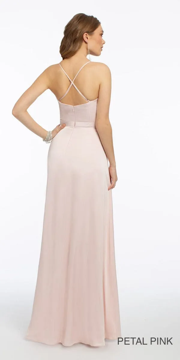 Plunge Crepe X-Back Dress - Plus