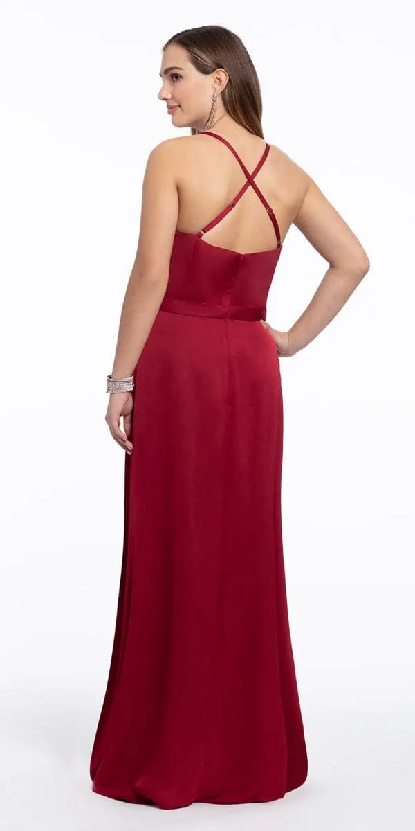 Plunge Crepe X-Back Dress - Plus