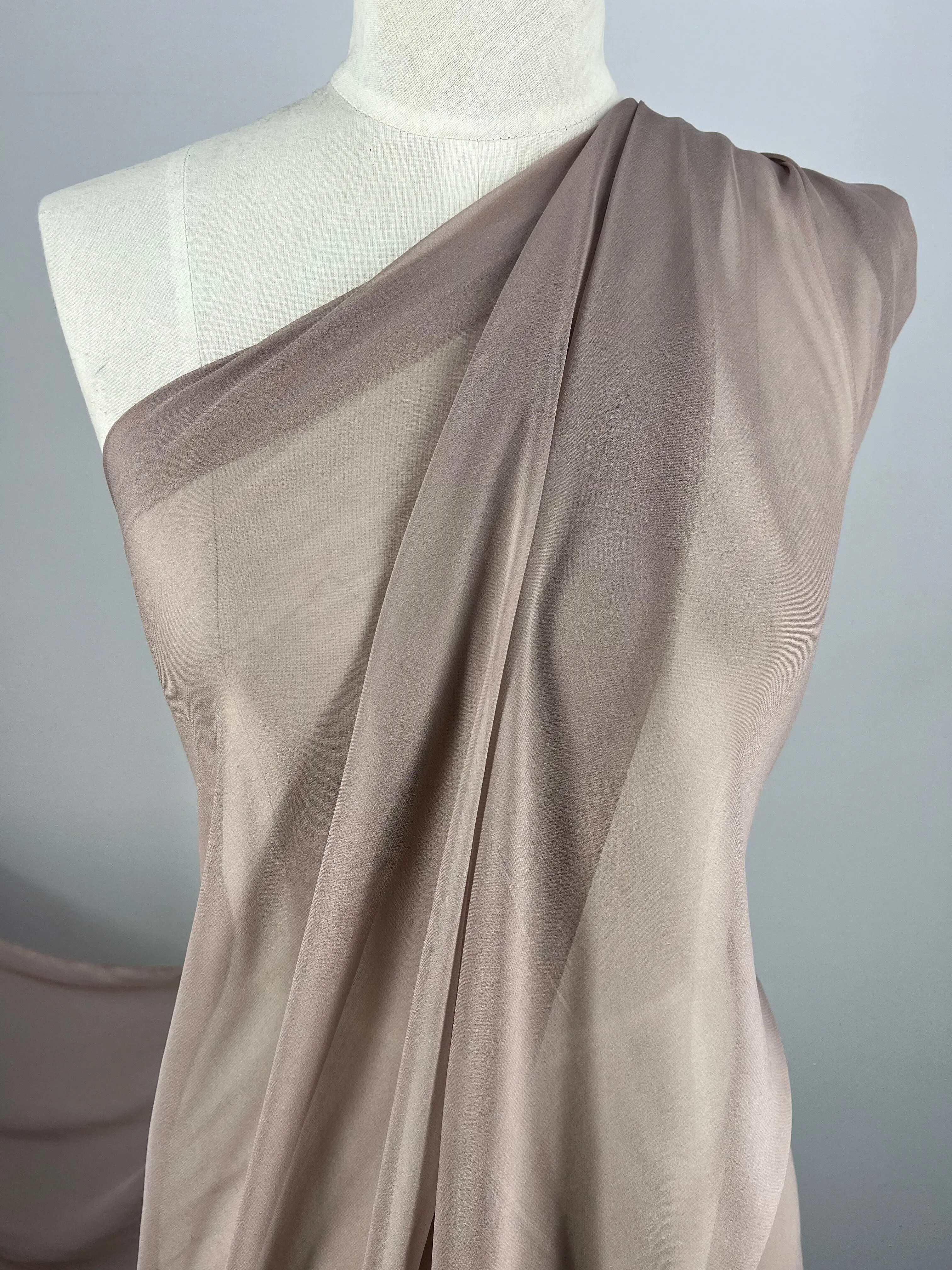 Pure Silk Georgette - Quail - 135cm