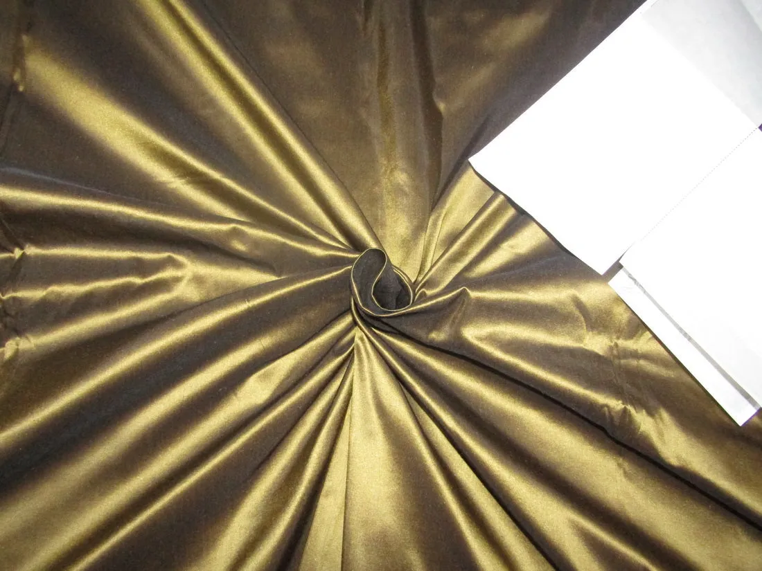 Pure Silk Taffeta fabric  golden brown ~ 54&quot;~ gold x brown color 32MOMME BY THE YARD TAF312