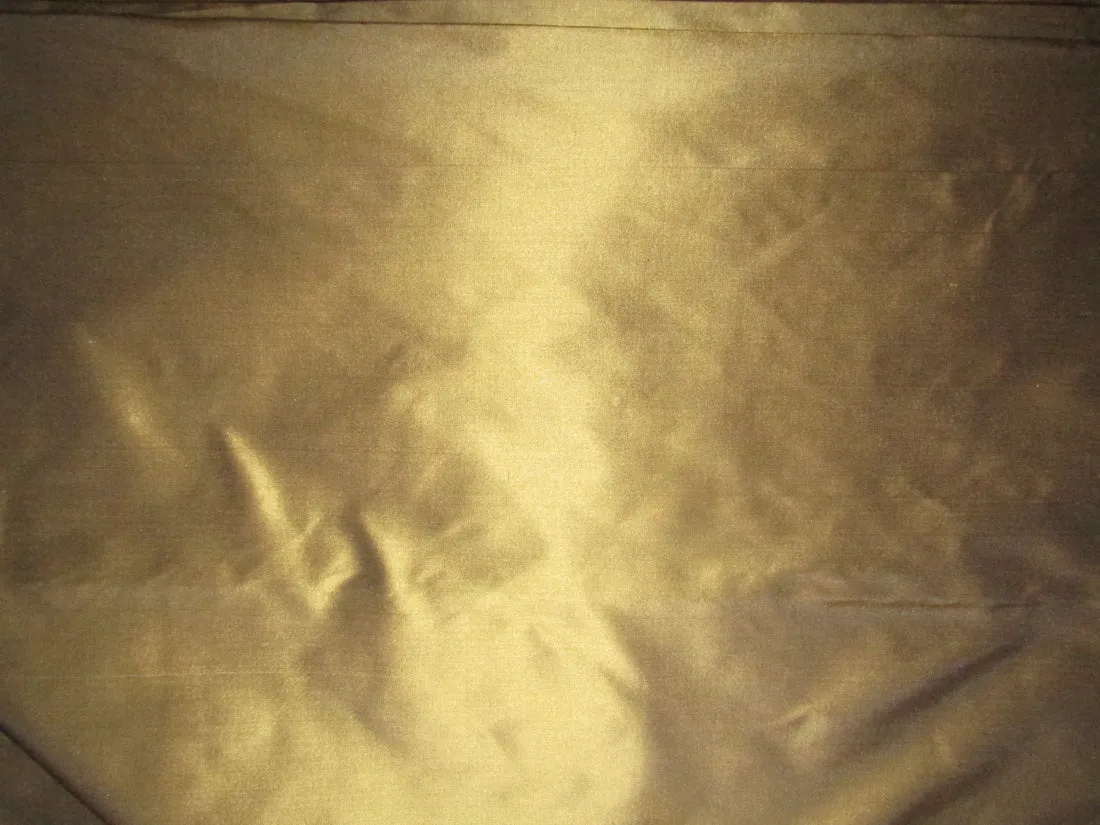 Pure Silk Taffeta fabric  golden brown ~ 54&quot;~ gold x brown color 32MOMME BY THE YARD TAF312