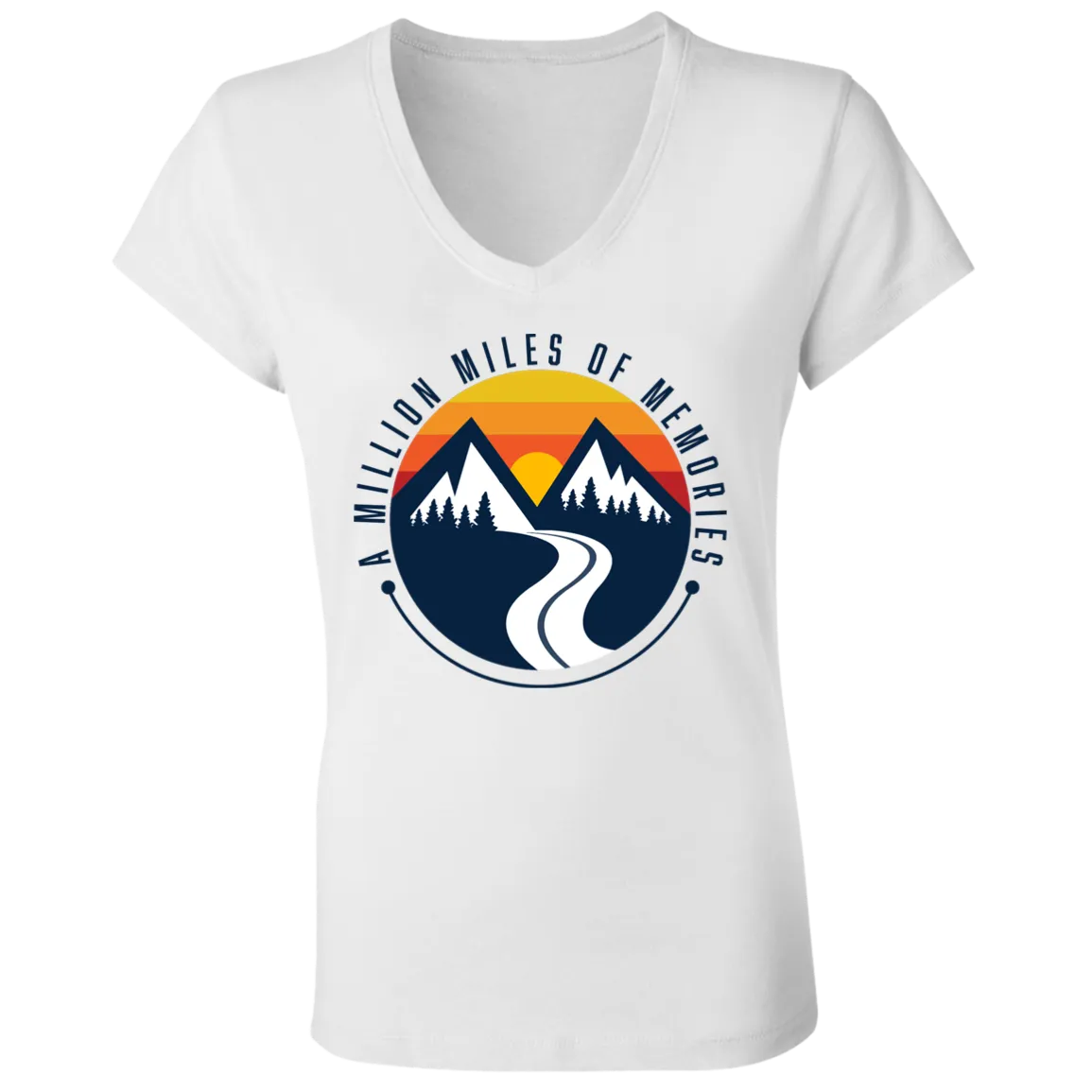 "A Million Miles Of Memories" Ladies' Jersey V-Neck T-Shirt